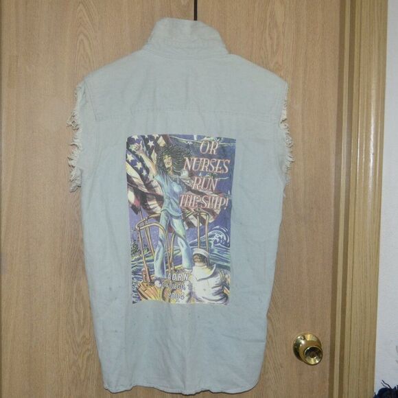 Nurses Run the ship! Aorn San Diego Cali 2004 Graphic Fringe Sleeveless Top - Picture 15 of 15